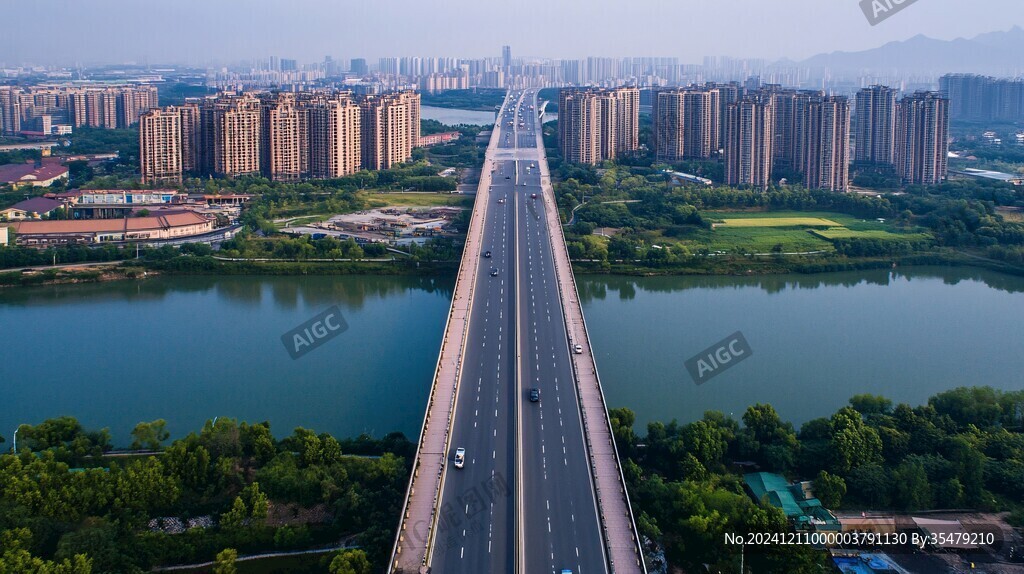 航拍灞河風(fēng)光