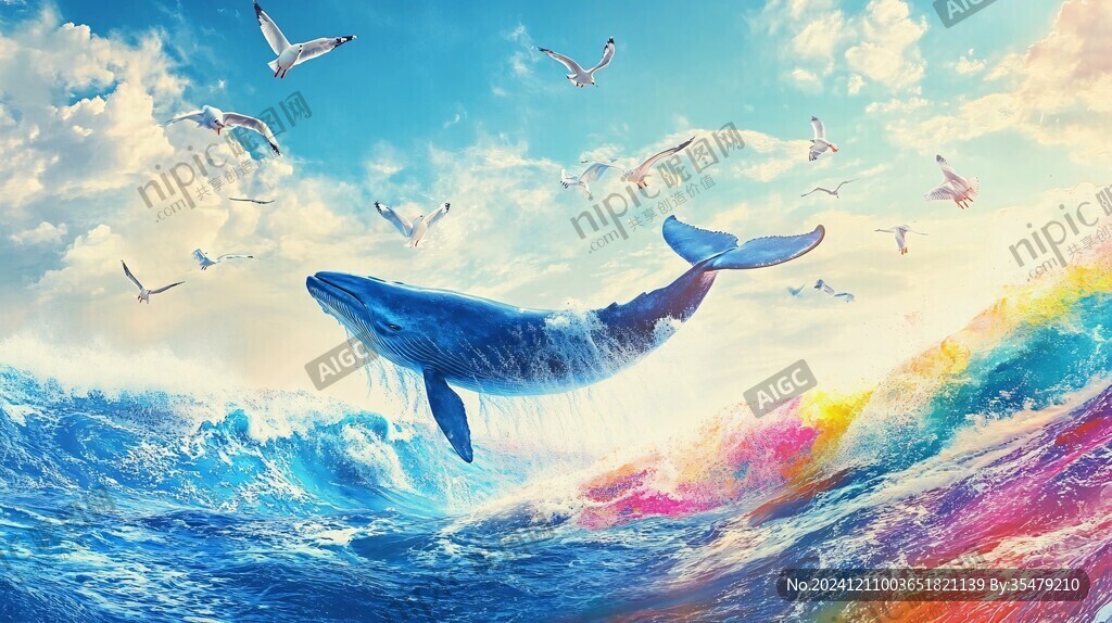 夢幻鯨魚背景