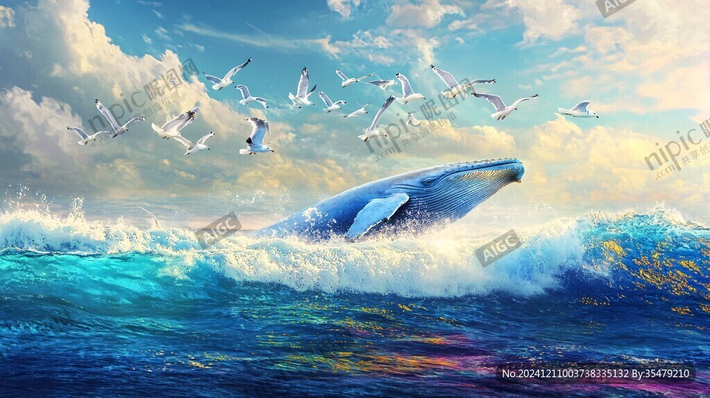 夢幻鯨魚背景
