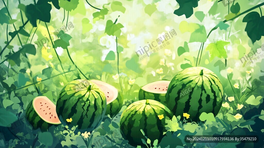 夏日西瓜插畫(huà)
