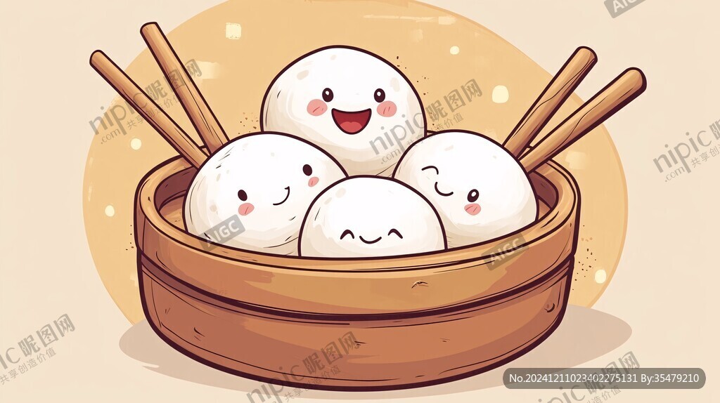 蒸饅頭插畫