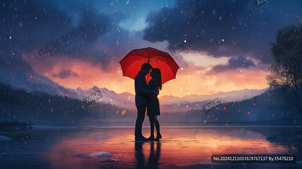 情侶擋雨