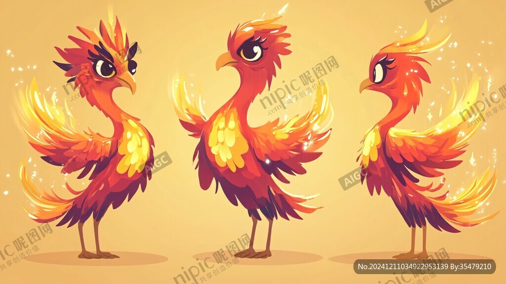 卡通鳳凰形象