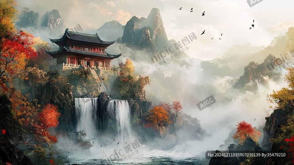 山水樓閣雅致意境風(fēng)