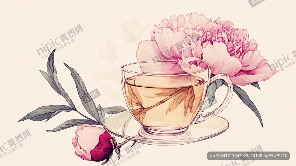 花茶插畫設(shè)計