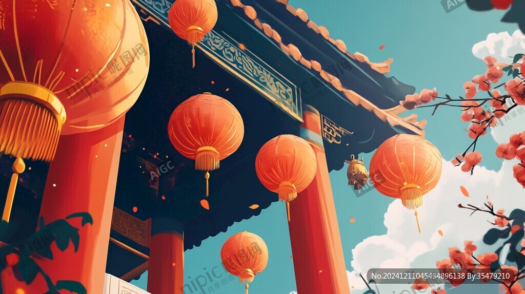 喜慶風插畫