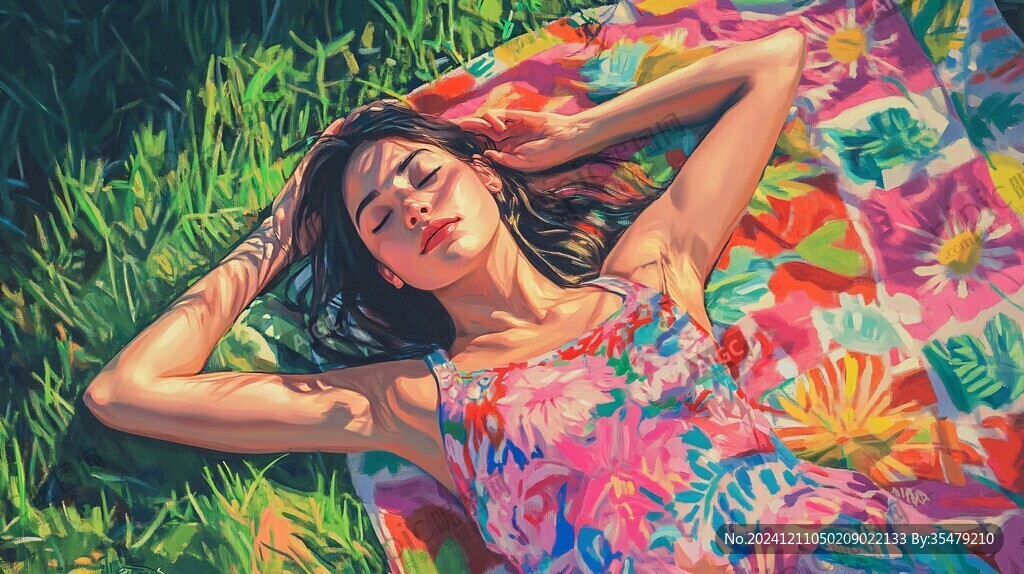 夏日少女插畫