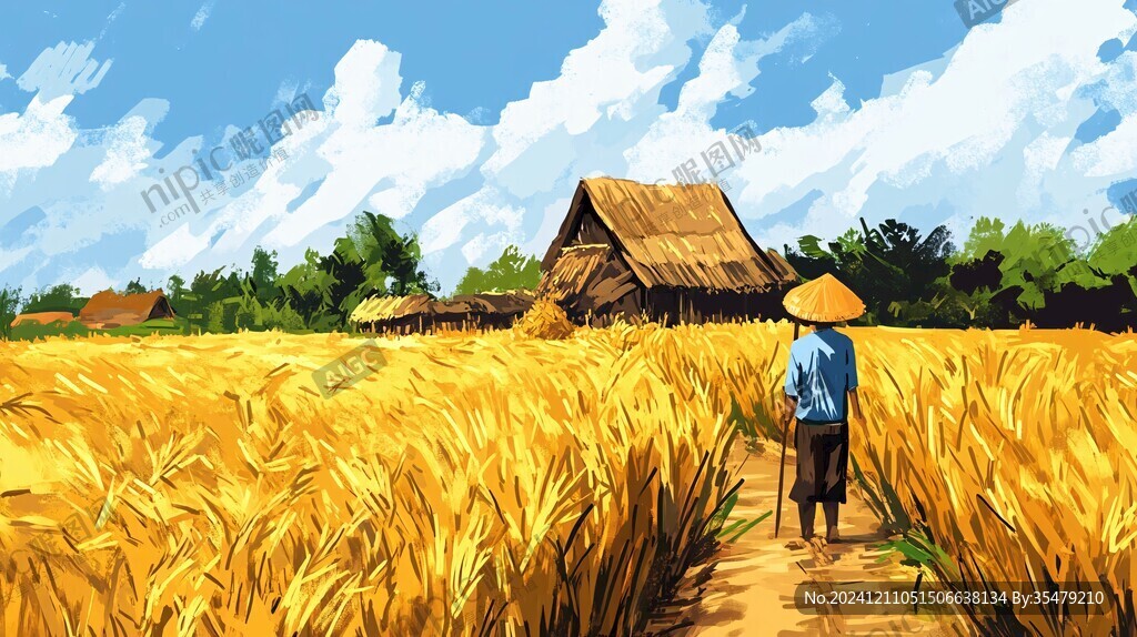 芒種插畫場景