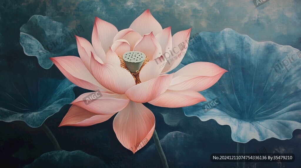 禪意蓮花壁畫
