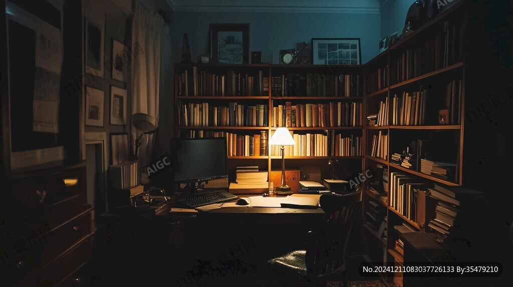 夜晚書房