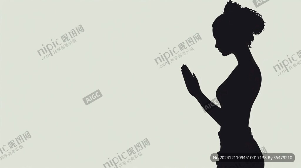 美女剪影背景