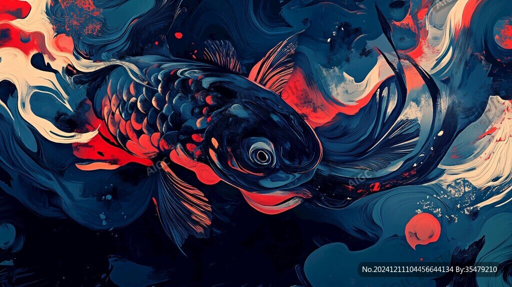 插畫錦鯉