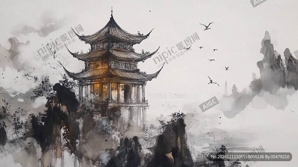 黃鶴樓水彩