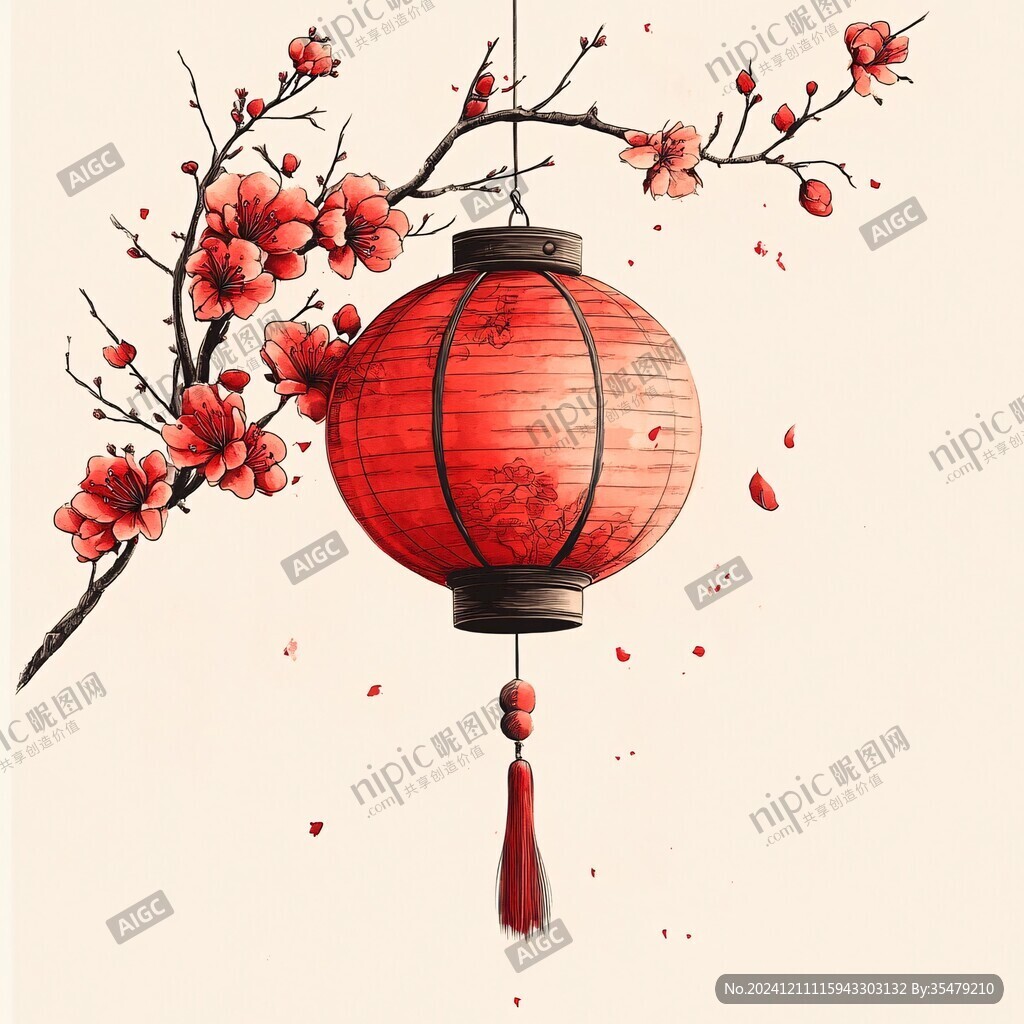 紅燈籠插畫