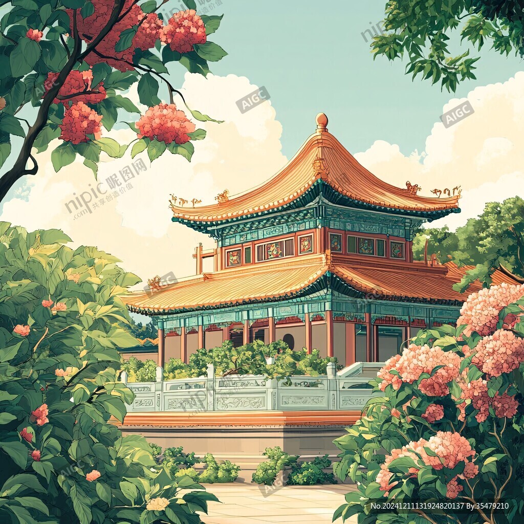 皇家園林插畫