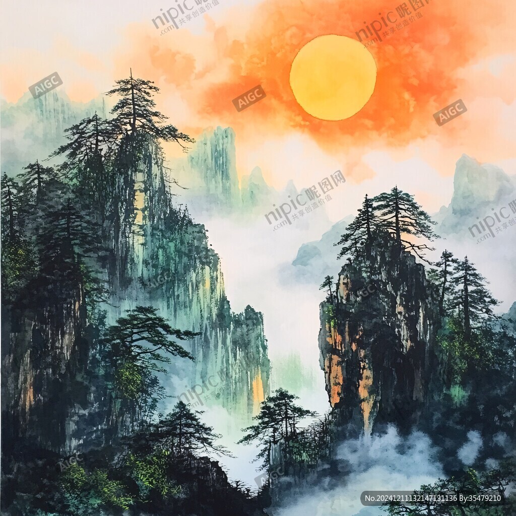 旭日東升畫