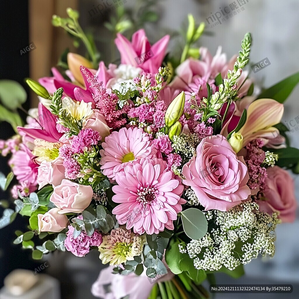 百合花玫瑰滿天星