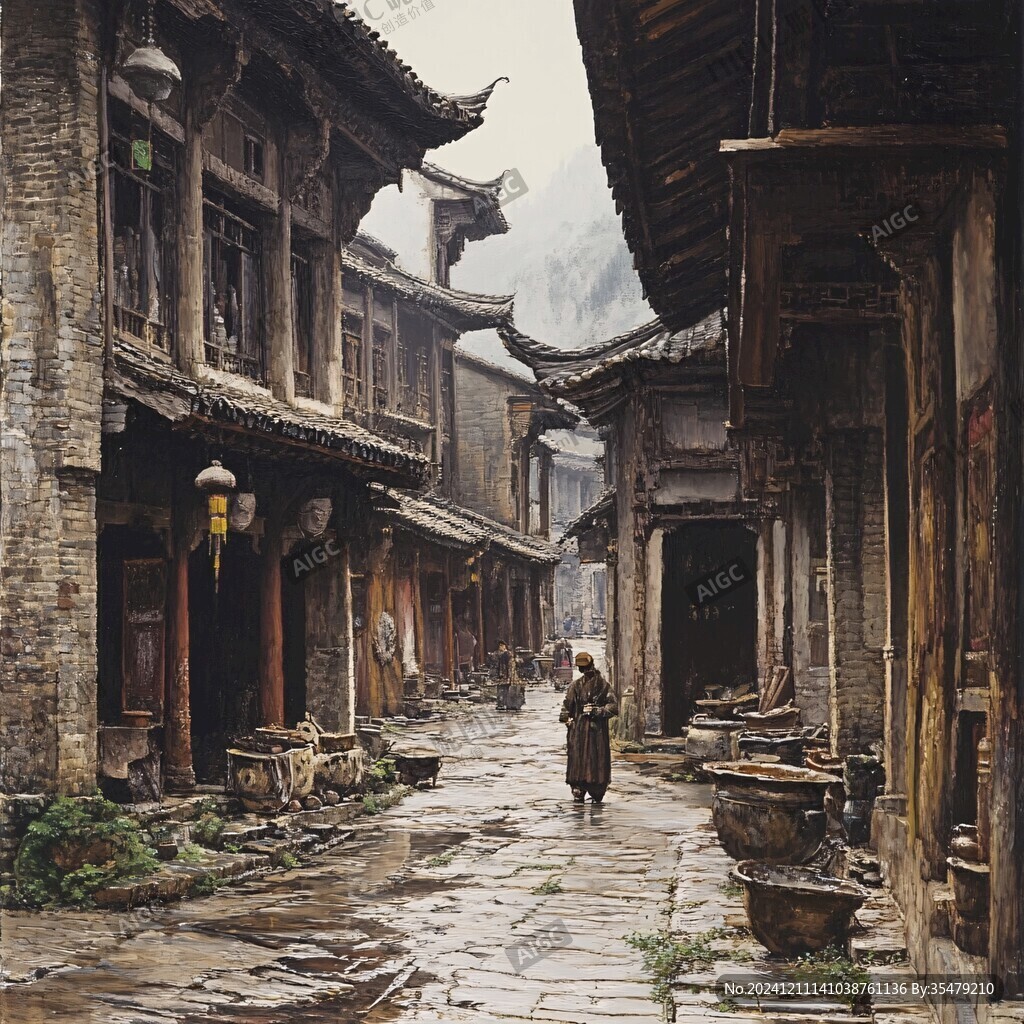 青巖古鎮(zhèn)油畫