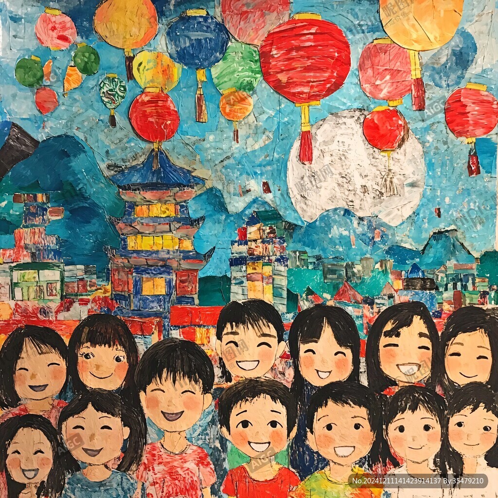 兒童肌理插畫