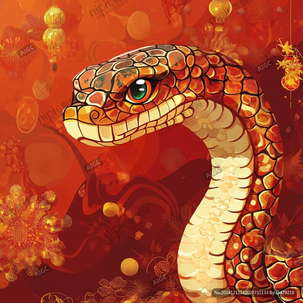 蛇十二月插畫