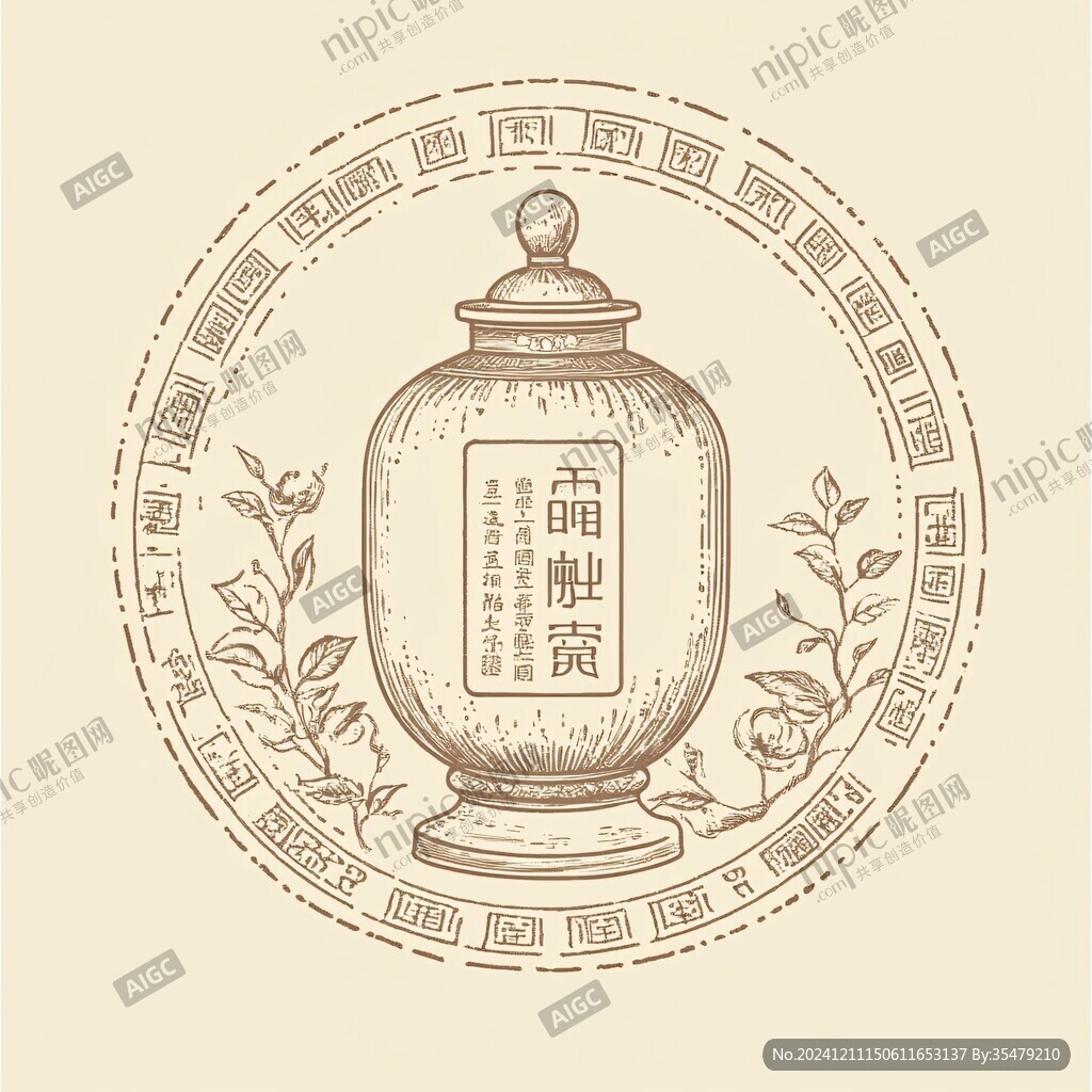 中醫藥鍋藥罐插畫