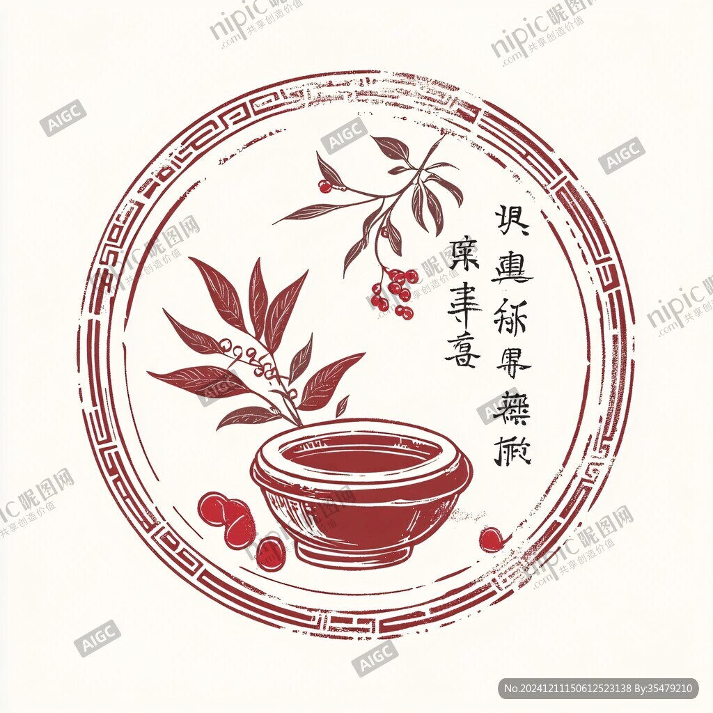 中藥插畫冬青