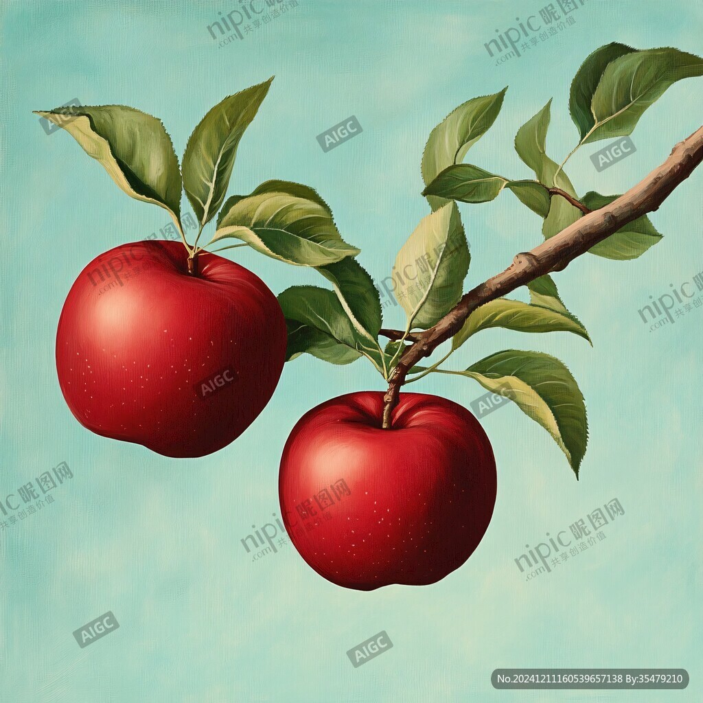 紅蘋果插畫