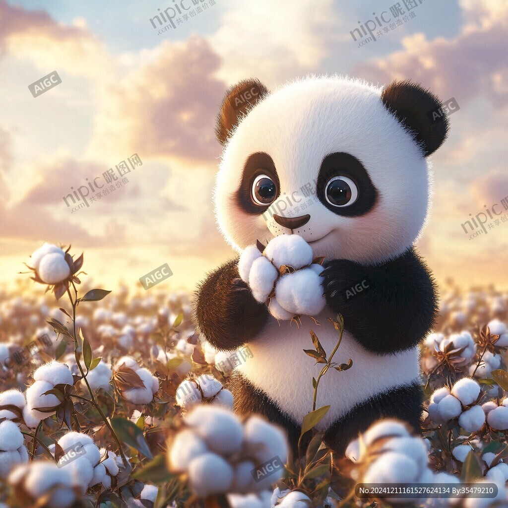 寫實熊貓插畫
