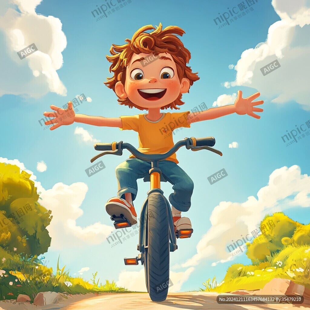 兒童滑步車插畫