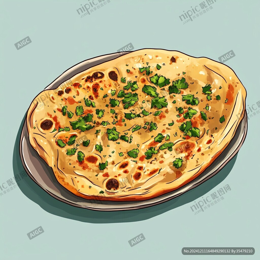 蔥油餅插畫