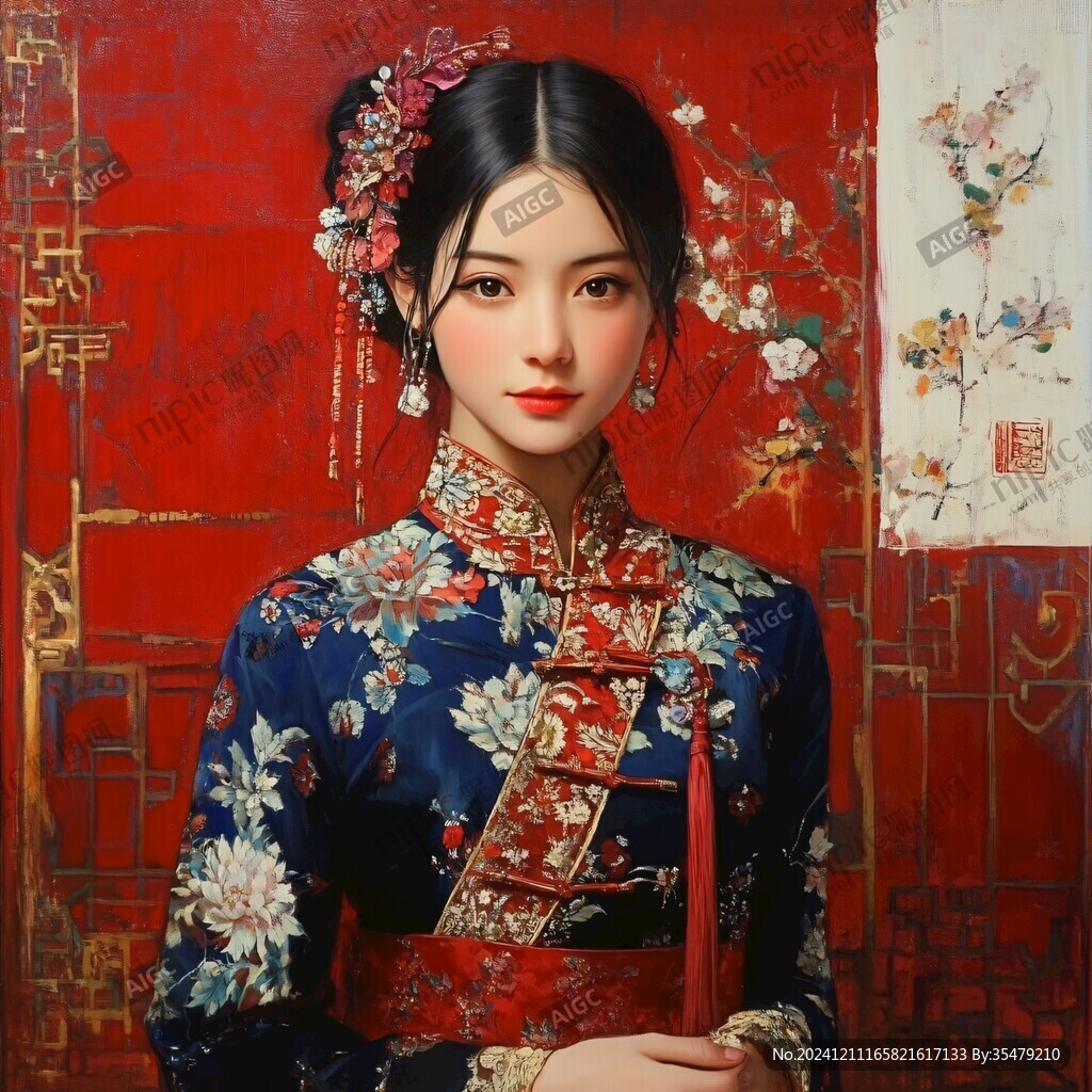 江南美女油畫