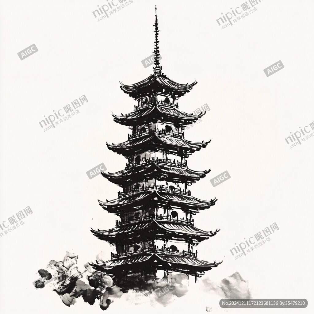 飛英塔插畫(huà)