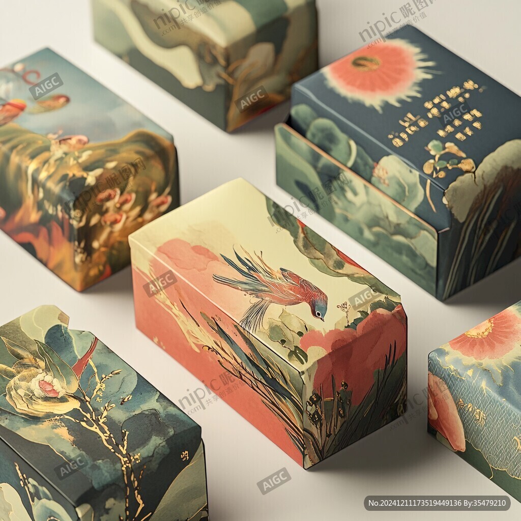 新中式插畫(huà)禮盒