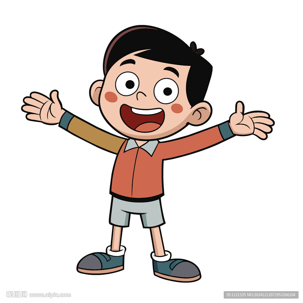 人物可愛(ài)伸開(kāi)雙手男孩