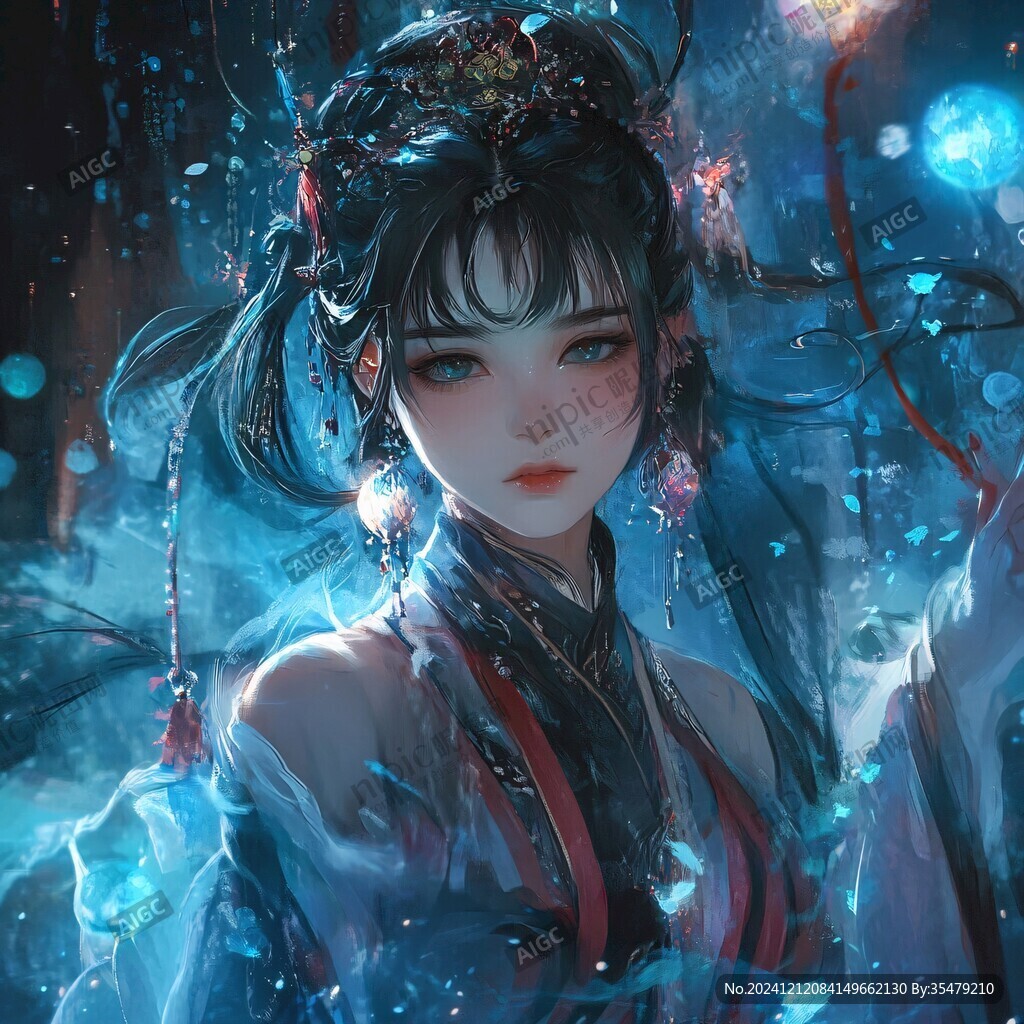 古風美女頭像插畫封面