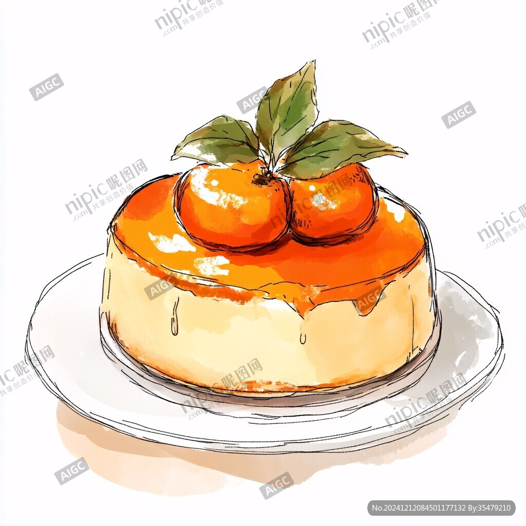 手繪水塔糕插畫