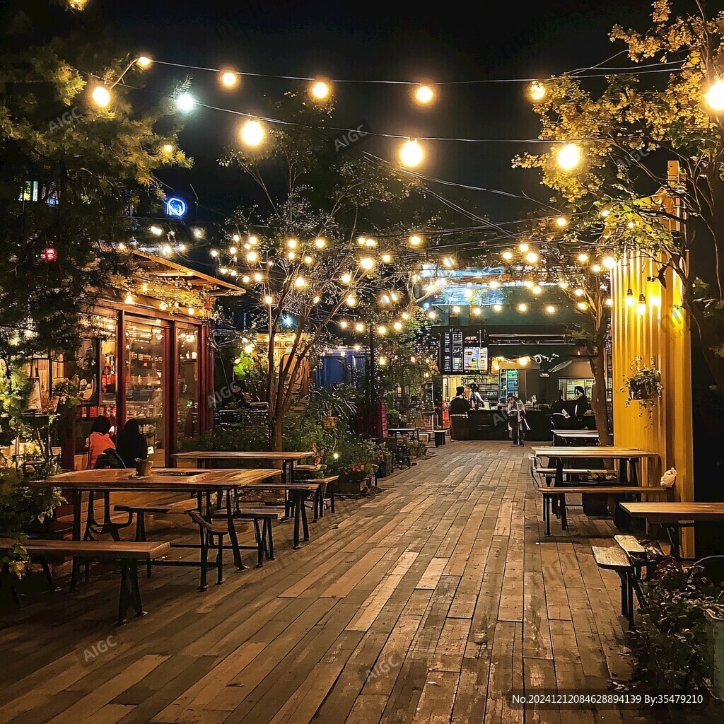 首爾咖啡廳夜景