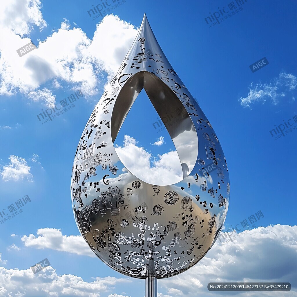 珍惜每一滴水雕塑