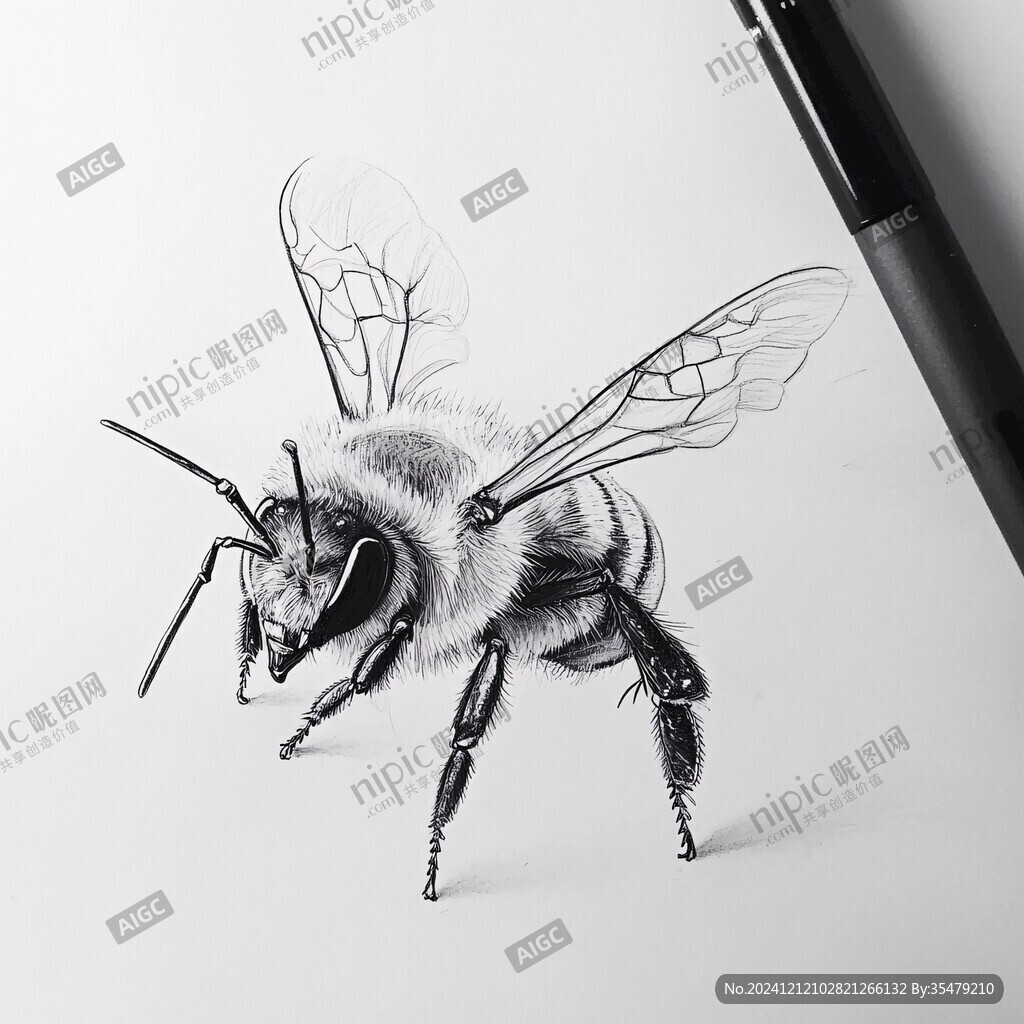素描蜜蜂