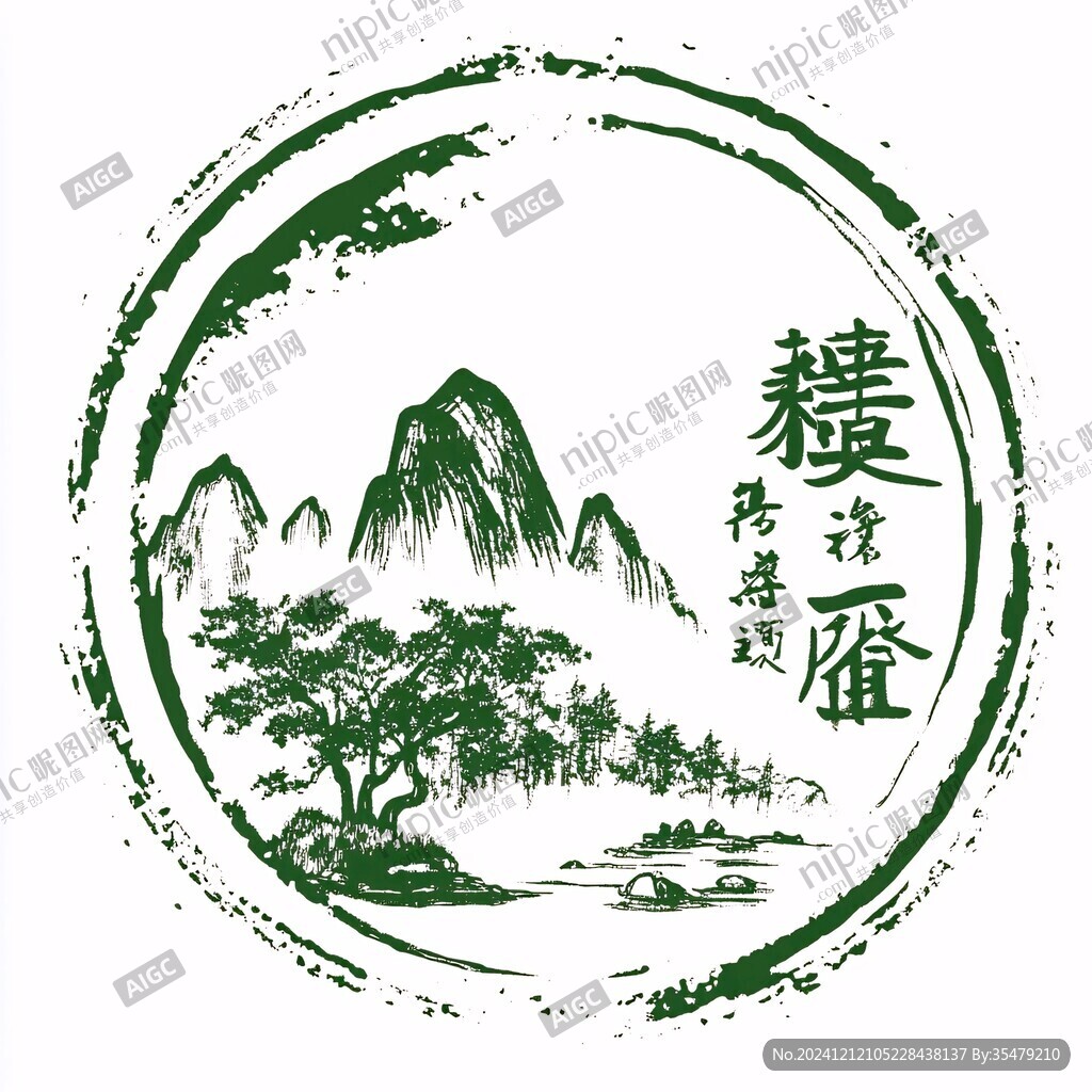 茶餅設(shè)計(jì)筆觸茶山圖