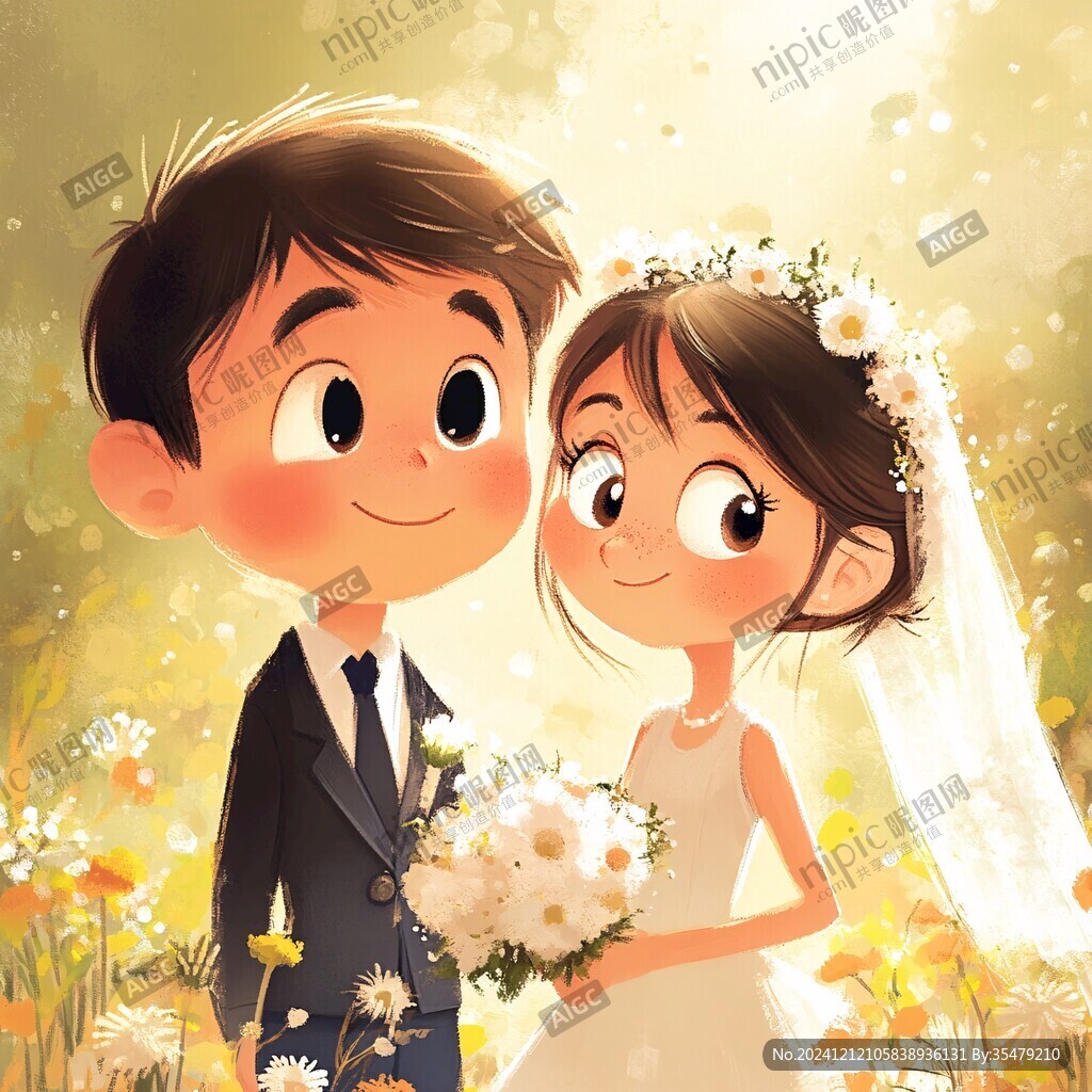 結(jié)婚照插畫