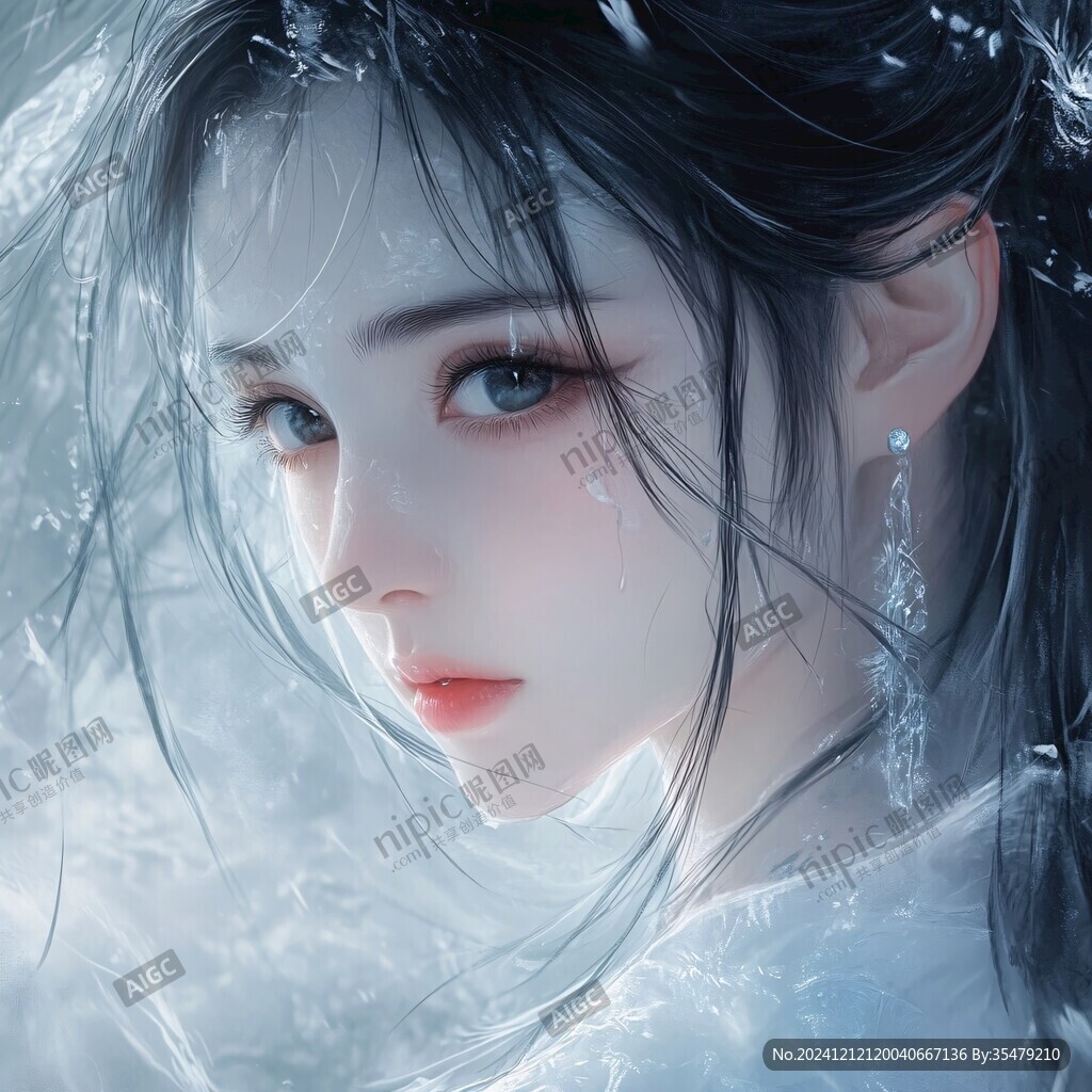 古風美女頭像插畫封面