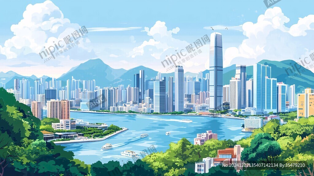 橫琴插畫