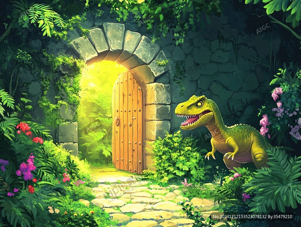 恐龍戶外插畫