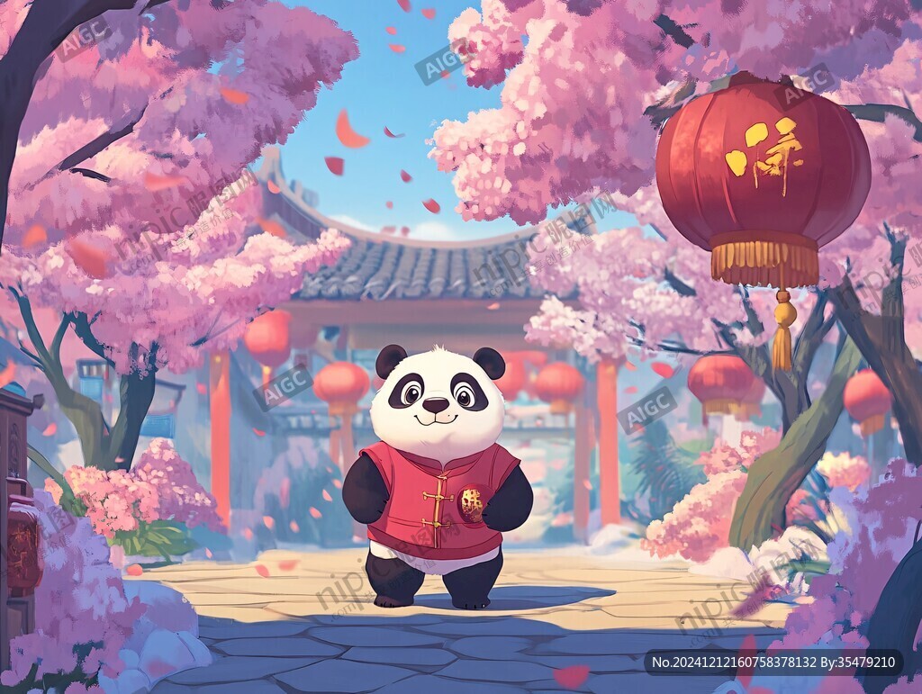 熊貓財神文創插畫