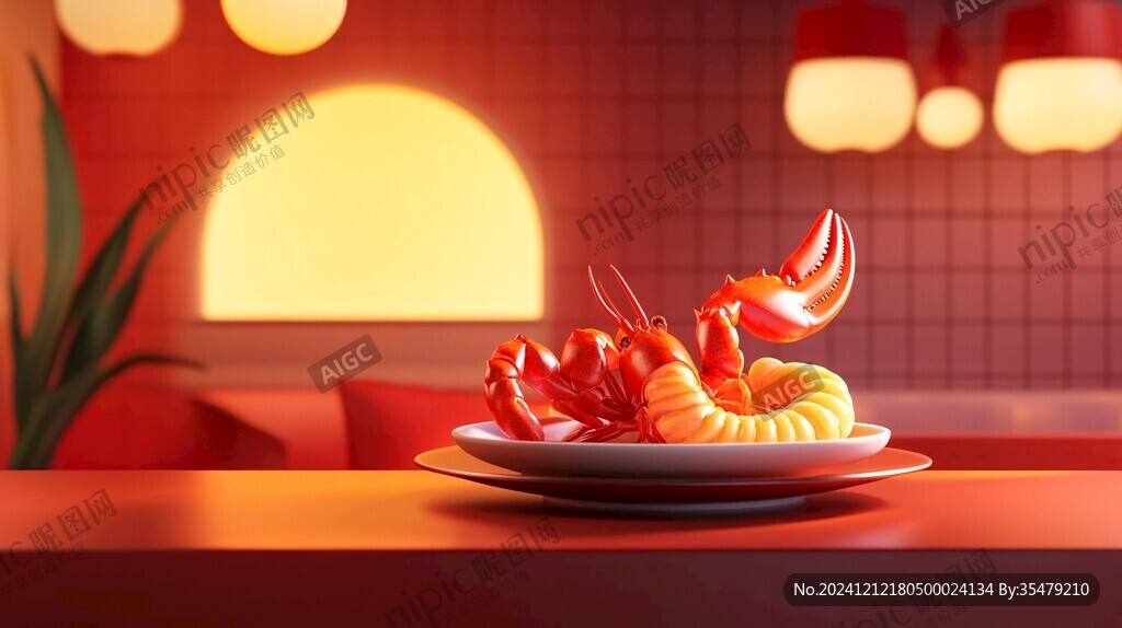 小龍蝦3d模型特寫