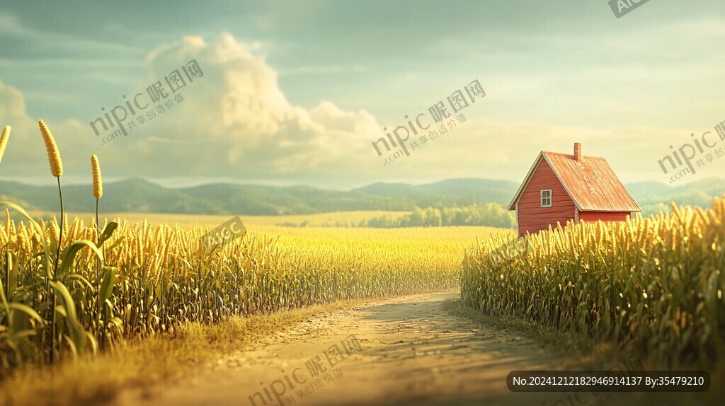 唯美農村場景