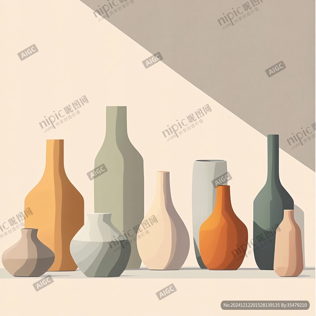 不同形狀的花瓶