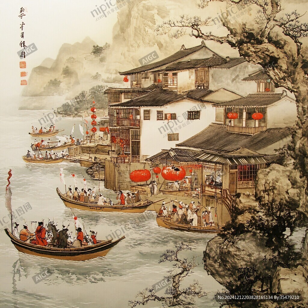 載酒游樂圖