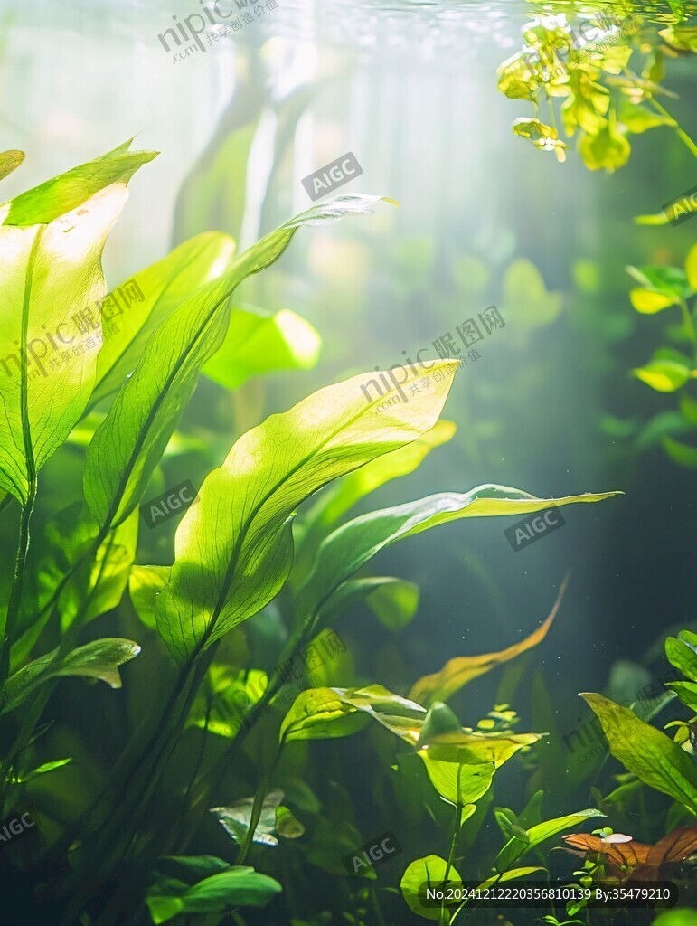 燈光下的植物